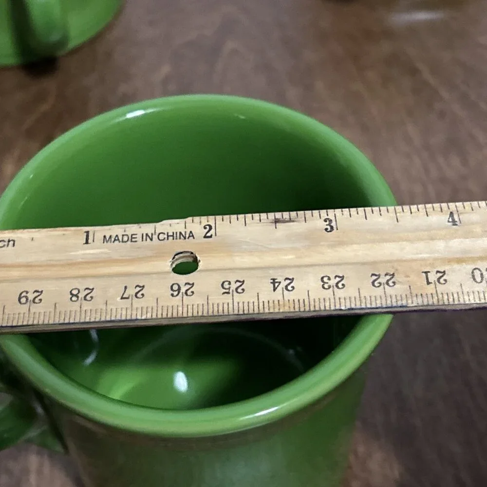 4 Fiesta Ware Shamrock Green Mug Ring‎ Handle Homer Laughlin Ceramic HLC Coffee